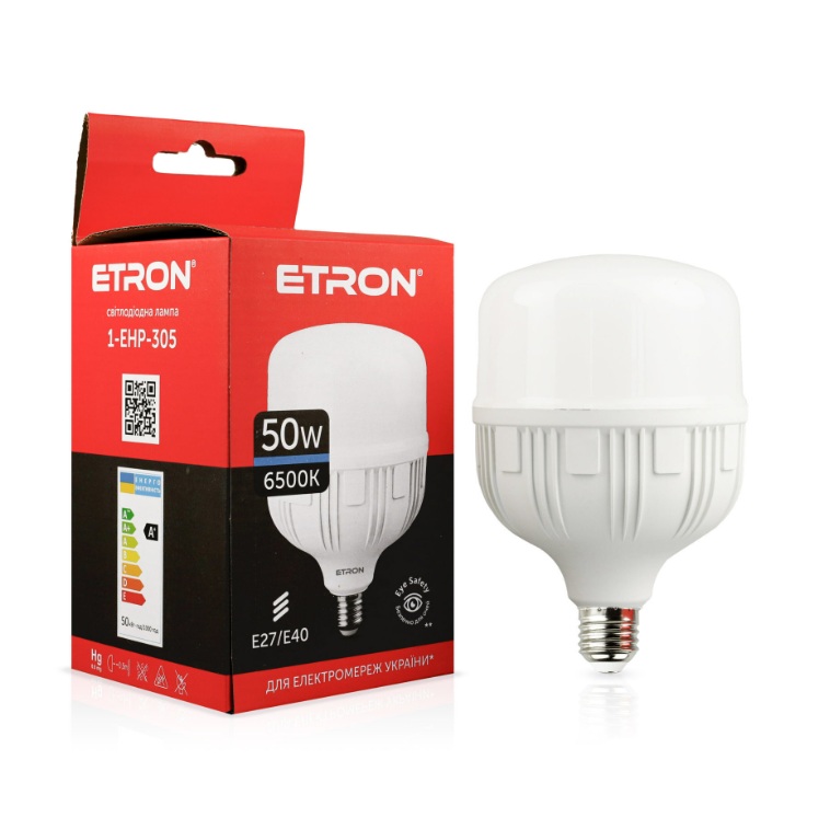 Лампа світлодіодна 1-EHP-305 50W 6500K 165-265V E27/Е40 T120 TM ETRON